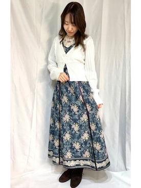 「axes femme（アクシーズファム）のアイテム（タンクトップ）」を使った、Eiri♥︎*さん（レディース・162cm）の秋コーディネート