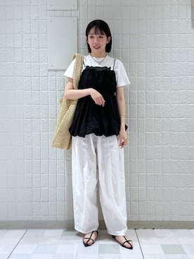 「A part by（アパートバイ）のアイテム（キャミソール）」を使った、あやなさん（レディース・165cm）の春コーディネート