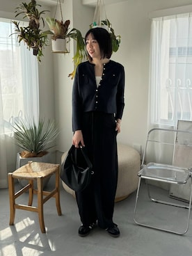 「A part by（アパートバイ）のワンショルカナグツキバッグ（ハンドバッグ）」を使った、あやなさん（レディース・165cm）の冬コーディネート