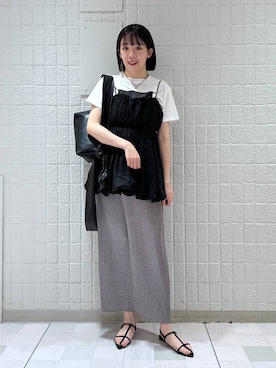 「A part by（アパートバイ）のアイテム（キャミソール）」を使った、あやなさん（レディース・165cm）の春コーディネート