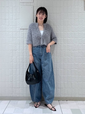 「A part by（アパートバイ）のワンショルカナグツキバッグ（ハンドバッグ）」を使った、あやなさん（レディース・165cm）の夏コーディネート