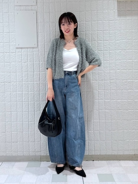 「A part by（アパートバイ）のワンショルカナグツキバッグ（ハンドバッグ）」を使った、あやなさん（レディース・165cm）の夏コーディネート