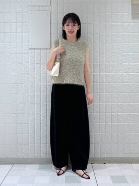 「A part by（アパートバイ）のアイテム（ベスト）」を使った、あやなさん（レディース・165cm）の夏コーディネート