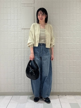 「A part by（アパートバイ）のワンショルカナグツキバッグ（ハンドバッグ）」を使った、あやなさん（レディース・165cm）の春コーディネート