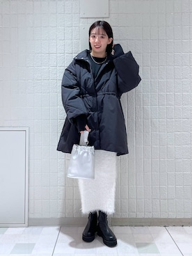 「JAMIRAY（ジャミレイ）のアイテム」を使った、あやなさん（レディース・165cm）の冬コーディネート