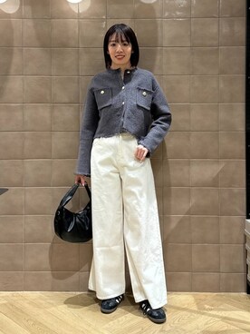 「A part by（アパートバイ）のワンショルカナグツキバッグ（ハンドバッグ）」を使った、あやなさん（レディース・165cm）の冬コーディネート