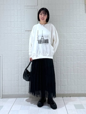 「A part by（アパートバイ）のワンショルカナグツキバッグ（ハンドバッグ）」を使った、あやなさん（レディース・165cm）の秋コーディネート