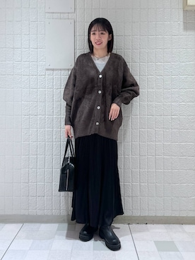 「e/rm（イーアールエム）のアイテム」を使った、あやなさん（レディース・165cm）の冬コーディネート