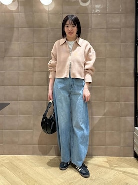 「A part by（アパートバイ）のワンショルカナグツキバッグ（ハンドバッグ）」を使った、あやなさん（レディース・165cm）の冬コーディネート