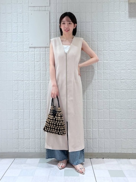 「A part by（アパートバイ）のルーズデニム（デニムパンツ）」を使った、あやなさん（レディース・165cm）の春コーディネート