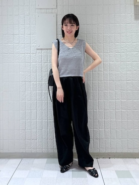 「A part by（アパートバイ）のスクエアミニショルダー（ショルダーバッグ）」を使った、あやなさん（レディース・165cm）の夏コーディネート