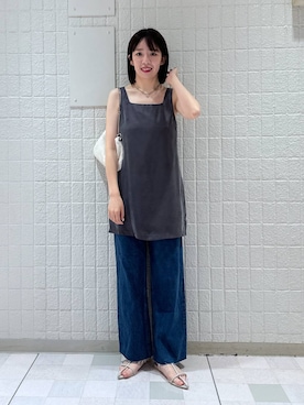 「A part by（アパートバイ）のアイテム（キャミソール）」を使った、あやなさん（レディース・165cm）の夏コーディネート