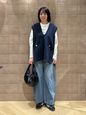 「A part by（アパートバイ）のワンショルカナグツキバッグ（ハンドバッグ）」を使った、あやなさん（レディース・165cm）の冬コーディネート