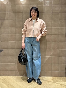 「A part by（アパートバイ）のワンショルカナグツキバッグ（ハンドバッグ）」を使った、あやなさん（レディース・165cm）の冬コーディネート