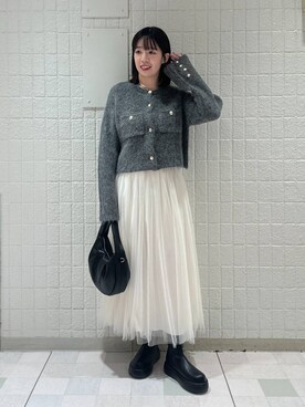 「A part by（アパートバイ）のワンショルカナグツキバッグ（ハンドバッグ）」を使った、あやなさん（レディース・165cm）の秋コーディネート