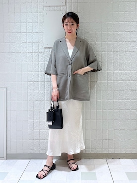 「A part by（アパートバイ）のアイテム（ジャケット/アウター）」を使った、あやなさん（レディース・165cm）の夏コーディネート