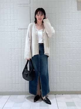 「アイテム（デニムスカート）」を使った、あやなさん（レディース・165cm）の夏コーディネート