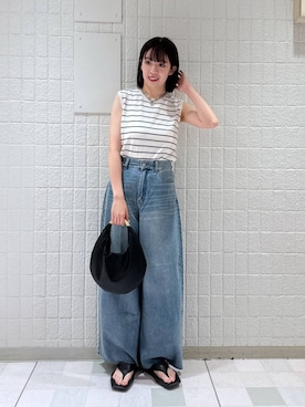 「muleboy（ミュールボーイ）のアイテム」を使った、あやなさん（レディース・165cm）の夏コーディネート