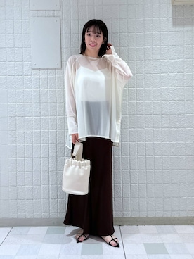 「e/rm（イーアールエム）のアイテム」を使った、あやなさん（レディース・165cm）の夏コーディネート