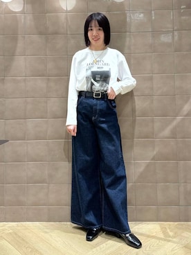 「A part by（アパートバイ）のアイテム（ベルト）」を使った、あやなさん（レディース・165cm）の冬コーディネート