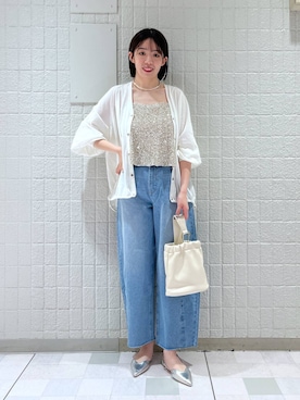 「A part by（アパートバイ）のアイテム（ベスト）」を使った、あやなさん（レディース・165cm）の春コーディネート