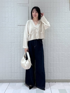 「A part by（アパートバイ）のワンショルカナグツキバッグ（ハンドバッグ）」を使った、あやなさん（レディース・165cm）の春コーディネート