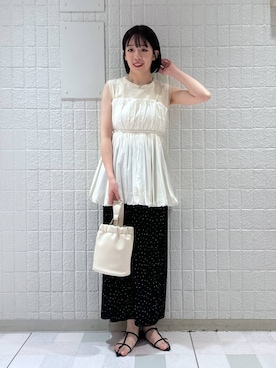 「A part by（アパートバイ）のアイテム（キャミソール）」を使った、あやなさん（レディース・165cm）の春コーディネート