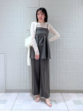 「A part by（アパートバイ）のアイテム（キャミソール）」を使った、あやなさん（レディース・165cm）の春コーディネート