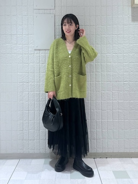 「A part by（アパートバイ）のワンショルカナグツキバッグ（ハンドバッグ）」を使った、あやなさん（レディース・165cm）の秋コーディネート