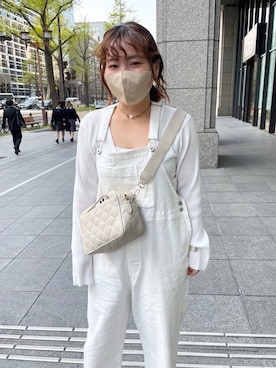 「mystic（ミスティック）のアイテム（サロペット/オーバーオール）」を使った、nakanishi_sakiさん（レディース・154cm）の春コーディネート