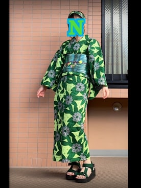 「浴衣コーデ」｜「アイテム（アクセサリー）」を使った、mrs.nicolmicalsさん（レディース・154cm）の夏コーディネート