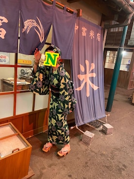 「浴衣コーデ」｜「アイテム（アクセサリー）」を使った、mrs.nicolmicalsさん（レディース・152cm）の秋コーディネート