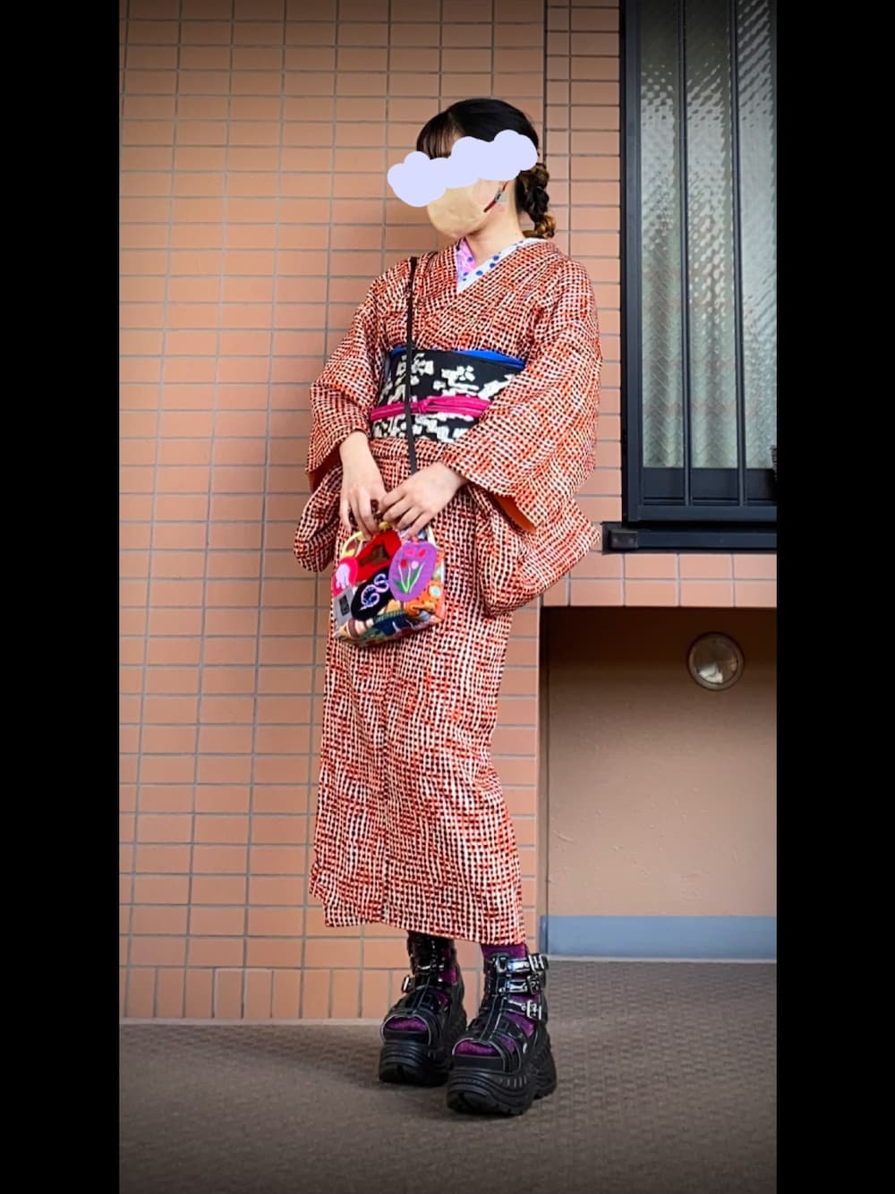 「着物、着物コーデ、着物×サンダル」｜「CHOKOのアイテム（和装小物、その他）」を使った、mrs.nicolmicalsさん（レディース・154cm）の春コーディネートの1枚目の写真