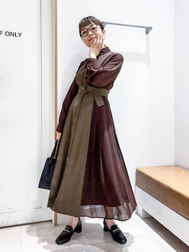 「アイテム（ワンピース/ドレス）」を使った、バヤコさん（レディース・161cm・30代）の秋コーディネート