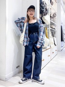 バヤコさんチェックキャミとパンツセット 新品タグ付き】バヤコ企画 キャミ×パンツ セットアップ ブラック