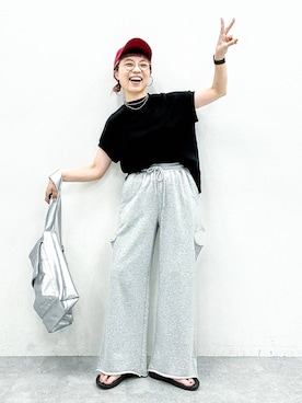 「アイテム（帽子）」を使った、バヤコさん（レディース・161cm・40代）の夏コーディネート