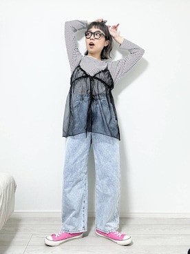 「RAGEBLUE（レイジブルー）のアイテム（キャミソール）」を使った、バヤコさん（レディース・161cm）の春コーディネート
