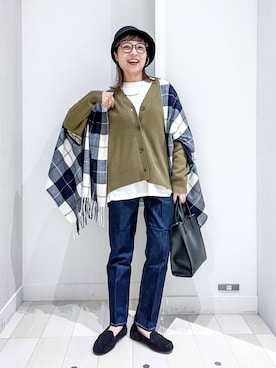 「GLOBAL WORK（グローバルワーク）のアイテム（モカシン/デッキシューズ）」を使った、バヤコさん（レディース・161cm）の秋コーディネート