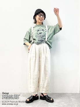 「アイテム（帽子）」を使った、バヤコさん（レディース・161cm・40代）の春コーディネート