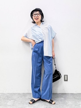 「アイテム（帽子）」を使った、バヤコさん（レディース・161cm・40代）の春コーディネート
