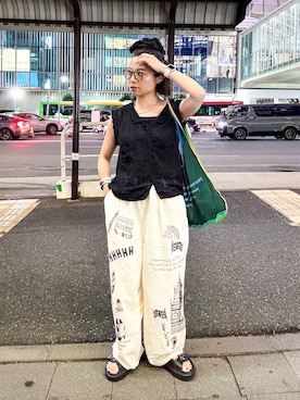 「アイテム（パンツ）」を使った、バヤコさん（レディース・161cm・40代）の夏コーディネート
