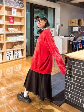 「アイテム（スカート）」を使った、バヤコさん（レディース・161cm・40代）の秋コーディネート