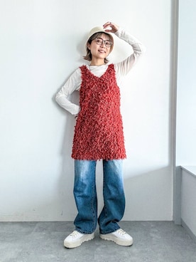 「アイテム（帽子）」を使った、バヤコさん（レディース・161cm・40代）の春コーディネート