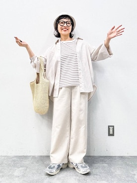 「アイテム（帽子）」を使った、バヤコさん（レディース・161cm・40代）の春コーディネート