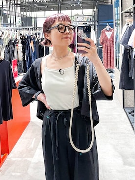 「アイテム（スラックス）」を使った、バヤコさん（レディース・161cm・40代）の夏コーディネート