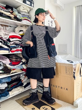 「アイテム（デニムパンツ）」を使った、バヤコさん（レディース・161cm・40代）の夏コーディネート