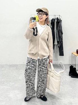「アイテム（帽子）」を使った、バヤコさん（レディース・161cm・40代）の秋コーディネート