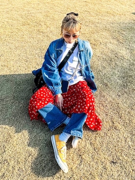 「BAYFLOW（ベイフロー）のアイテム」を使った、バヤコさん（レディース・161cm）の春コーディネート