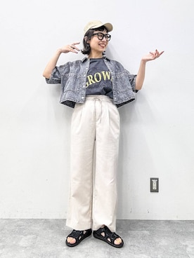「アイテム（帽子）」を使った、バヤコさん（レディース・161cm・40代）の春コーディネート