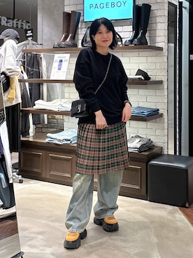 「アイテム（スウェット）」を使った、kaeさん（レディース・163cm・30代）の冬コーディネート